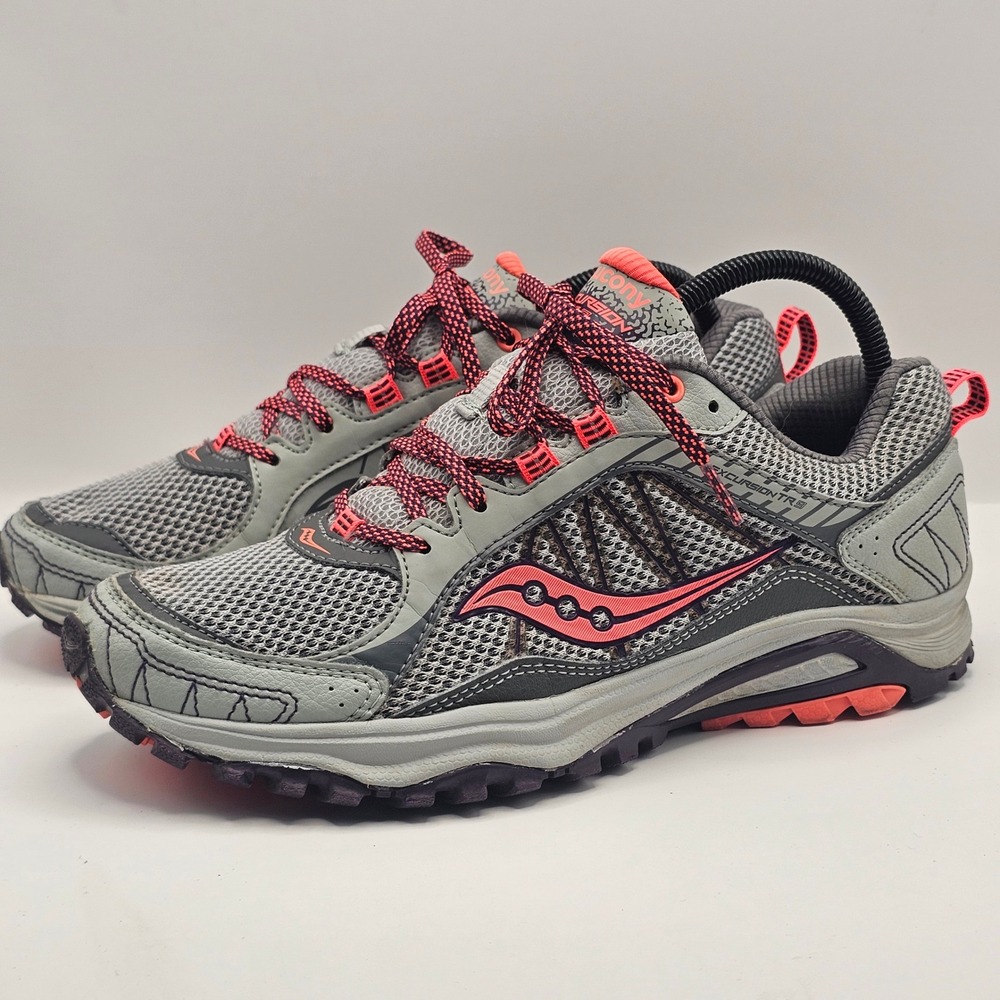 Saucony Excursion TR9 Womens Trail Running Shoes Grey Coral S15249-1 Size 9.5
